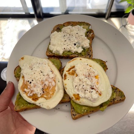 Eggs on avocado toast