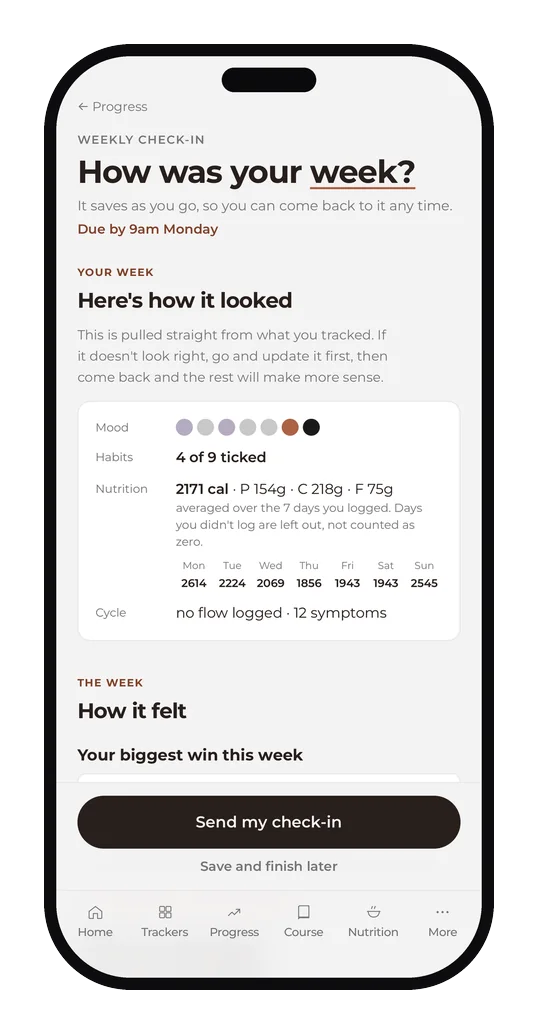 The weekly check-in in CBJL Home